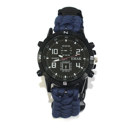 Reloj de Supervivencia Táctica AK17 con Brújula Multifunción y Cuerda Paracord Tejida - Image 9