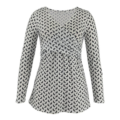 Blusa Escote Profundo con Estampado y Mangas Largas - Image 12