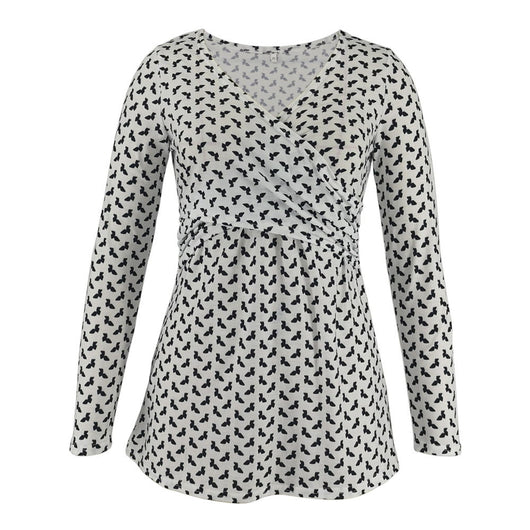 Blusa Escote Profundo con Estampado y Mangas Largas - Image 12