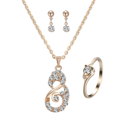 Conjunto de Collar y Aretes de Corazón con Cristales Brillantes - Image 5