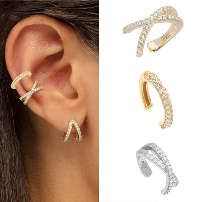 Aretes Clips Chapados en Cobre Dorado con Circonitas Preservadas - Image 3
