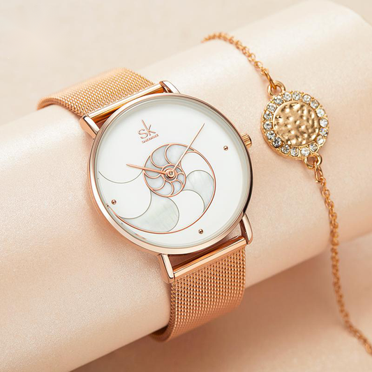 Reloj de Cuarzo para Mujer con Pulsera de Malla