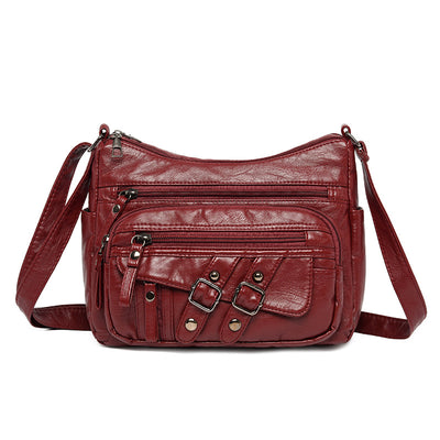 Bolso Mensajero de Cuero con Múltiples Compartimentos y Bolsillos - Image 6