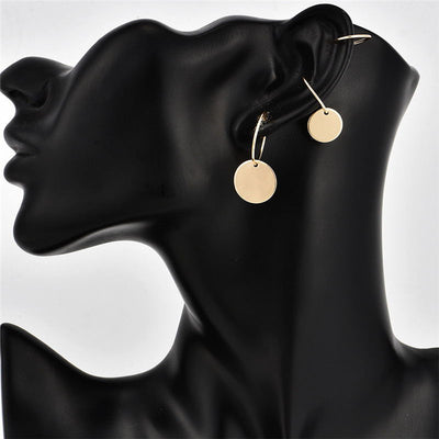 Aretes de Oro Elegantes con Diseño de Oblea - Pendientes Minimalistas para Mujer - Image 7