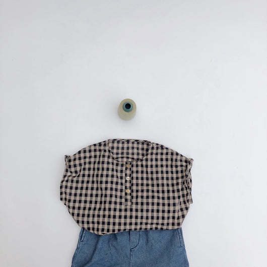 Chaleco Escolar de Cuadros con Cuello Redondo para Niños - Image 3