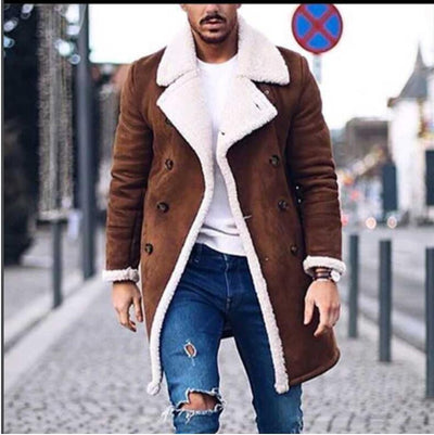 Abrigo Largo para Hombre Invierno Elegante Gabardina Térmica Manga Larga - Image 5