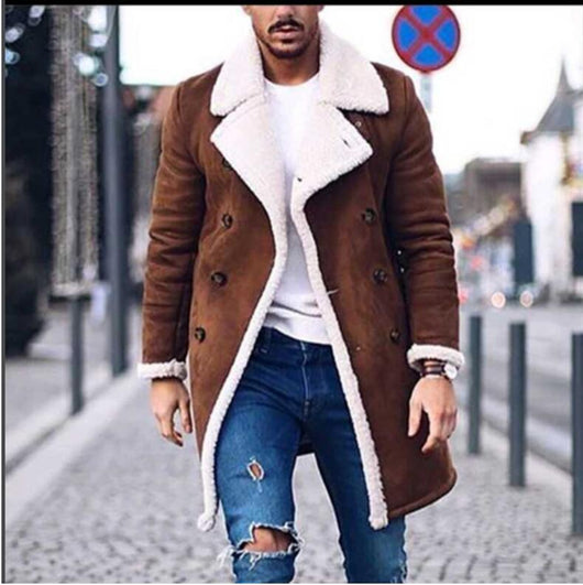 Abrigo Largo para Hombre Invierno Elegante Gabardina Térmica Manga Larga - Image 5