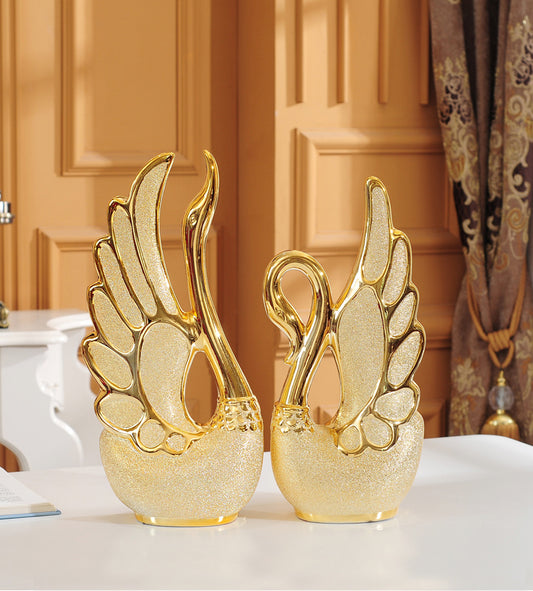 Adornos de Cisne Enchapados en Oro - Image 2
