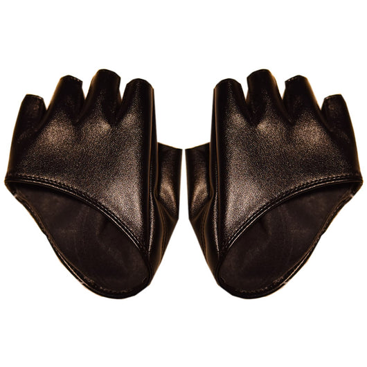 Guantes Góticos Punk de Cuero Mitad Dedo para Chica - Image 3