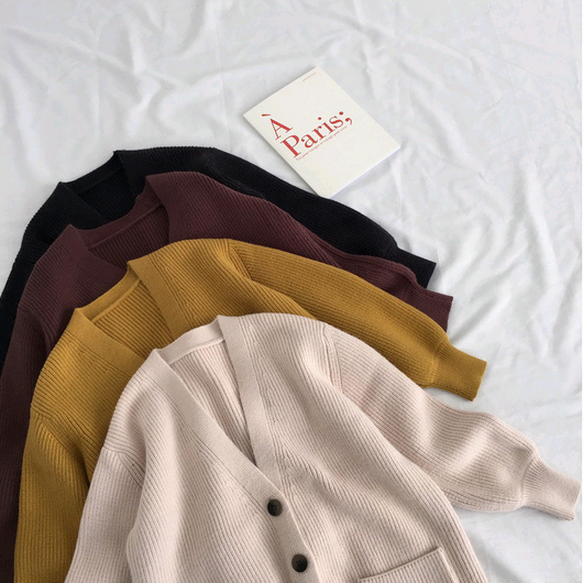 Cardigan de Punto Suelto Estilo Lazy para Otoño e Invierno - Image 3