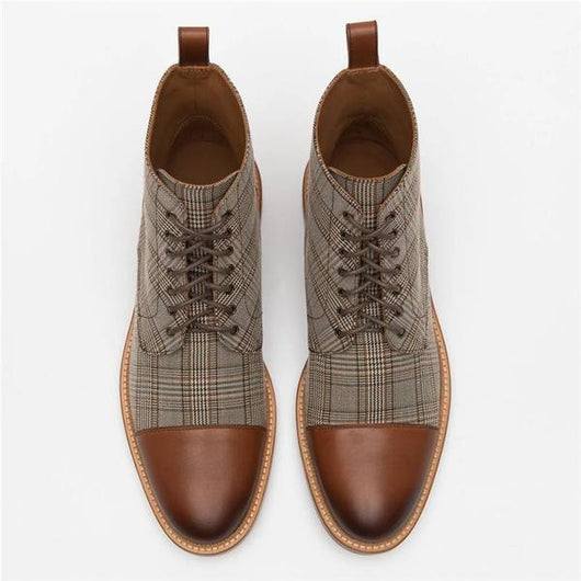 Botas Casuales para Hombre con Diseño Cuadriculado y Cordones - Image 11