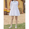 Vestido de Muñeca Tejido Sweet Girl con Flores Azules