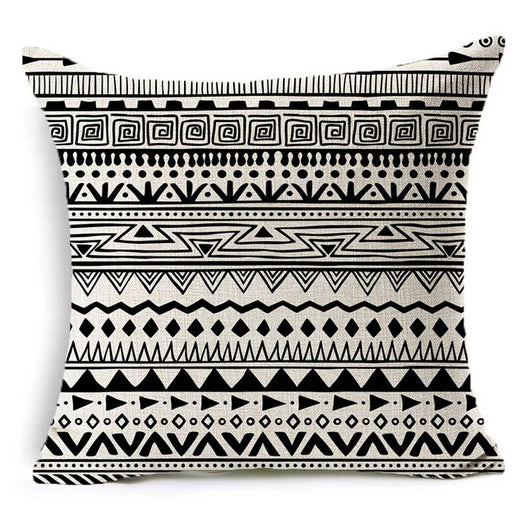 Funda de Almohada Decorativa con Letras en Blanco y Negro - Image 27