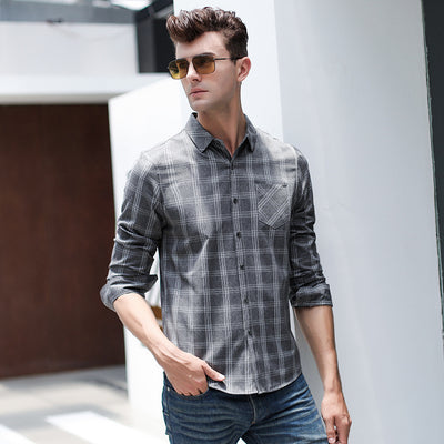 Camisa a Cuadros Casual de Manga Larga para Hombre - Image 10