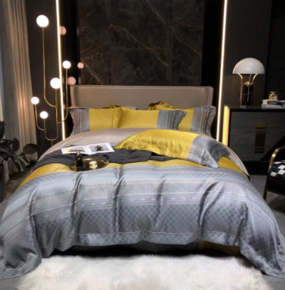 Juego de Cama Jacquard Lujo Retro Negro Dorado 120 Hilos de Algodón Puro - Image 19