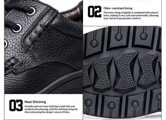 Botas de Trabajo Casual de Cuero Genuino - Zapatos Bajos con Cordones - Image 20