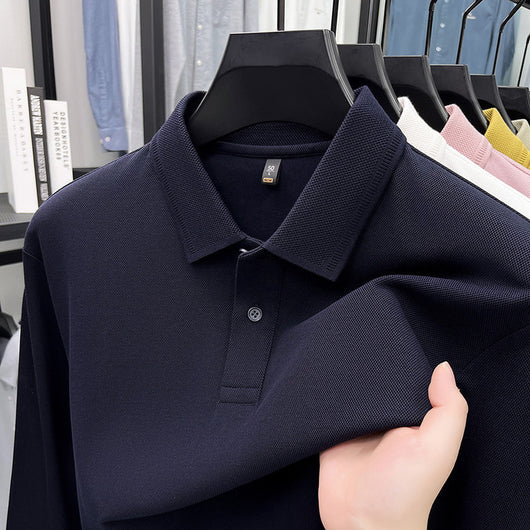 Polo de Algodón Mercerizado Manga Larga para Hombre - Ropa Casual Primavera Otoño - Image 16