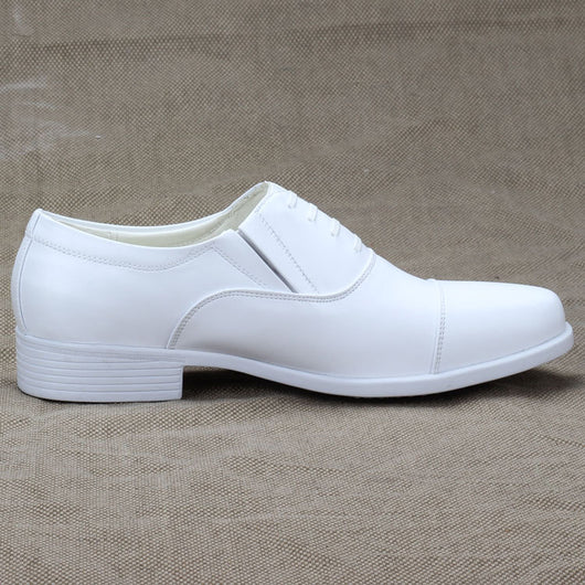 Zapato Formal Hombre Cuero Blanco con Cordones - Punta Afilada Elegancia Clásica - Image 3