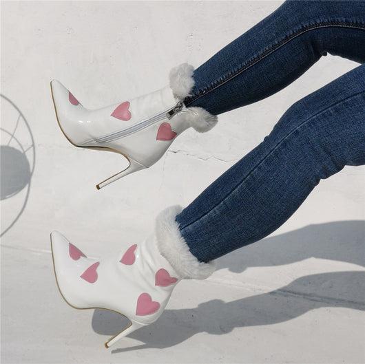 Zapato de Charol Halloween Corazón Melocotón Punta Afilada