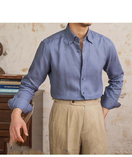 Camisa de Lino Manga Larga Delgada - Image 15