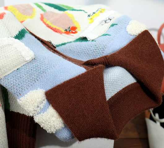 Cardigan de Lana Tejido con Botones de Cristal y Bordado Floral Tulipán - Image 20