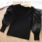 Blusa Niña Manga Globo Color Liso