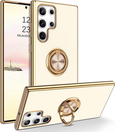 Funda Protectora M54 con Anillo 6D y Soporte Magnético - Silicona Electrochapada - Image 4