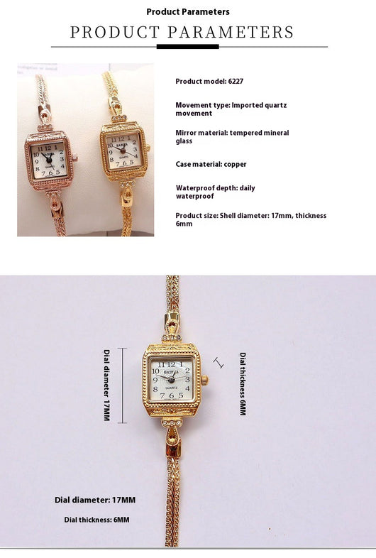 Reloj de Pulsera Cuadrado Retro Elegante con Banda Fina - Image 13