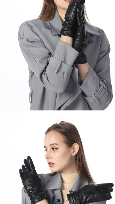 Guantes de Cuero para Motocicleta Invierno Mujer - Abrigo Térmico Reforzado - Image 12
