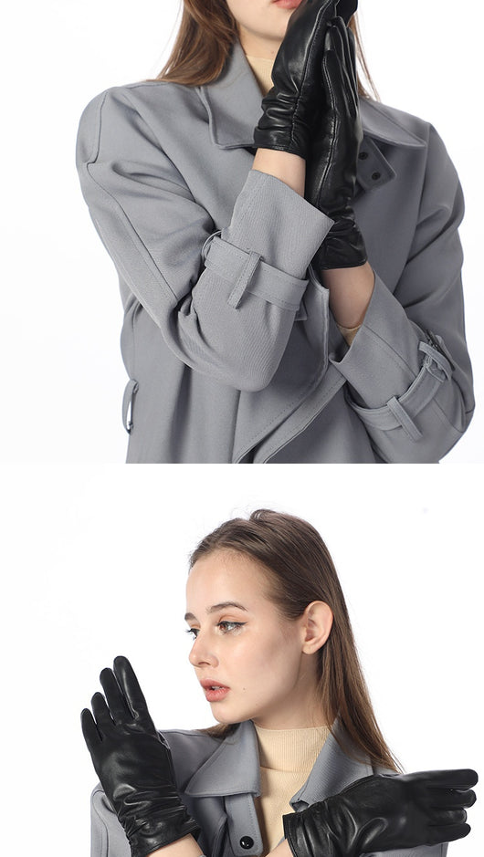 Guantes de Cuero para Motocicleta Invierno Mujer - Abrigo Térmico Reforzado - Image 12