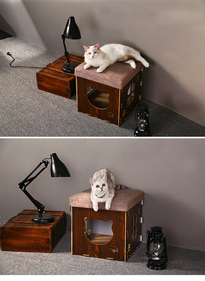 Cama Multifuncional para Gatos Adultos con Rascador Integrado y Nido Desmontable - Image 9