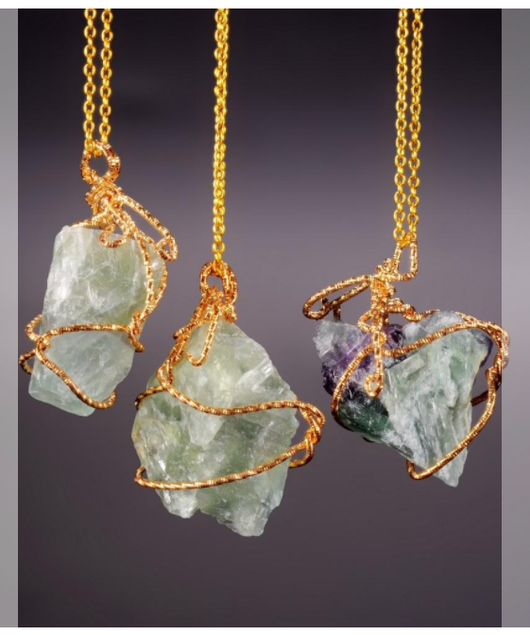 Collar de Cristal en Bruto con Dije de Piedra Natural Irregular - Image 9