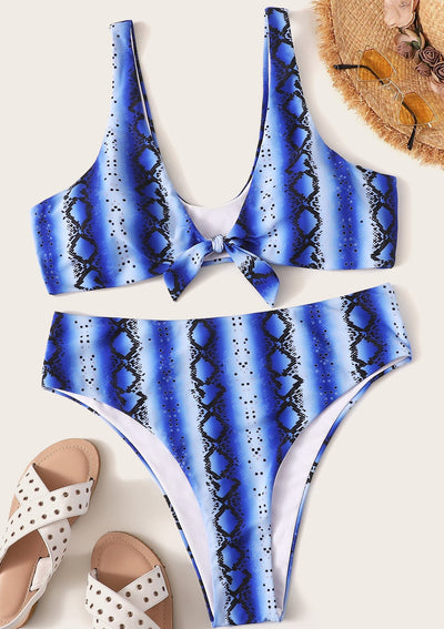 Traje de Baño Talla Grande con Nudo Cintura Alta Sensual - Image 14