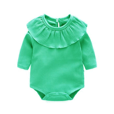 Pelele Tejido para Bebé Niña Manga Larga con Cuello Volante Loto - 5 Colores - Image 4