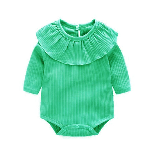 Pelele Tejido para Bebé Niña Manga Larga con Cuello Volante Loto - 5 Colores - Image 4