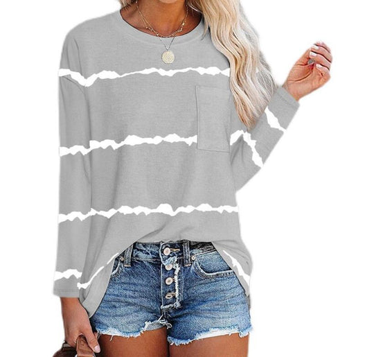 Camiseta Estampada con Bolsillo de Manga Larga para Mujer - Image 6