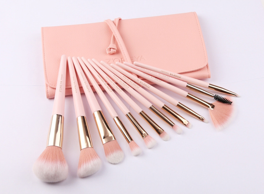 Set de 12 Brochas de Maquillaje con Mango Puntiagudo