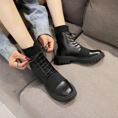 Botas Martin para mujer estilo británico con cordones - Image 3