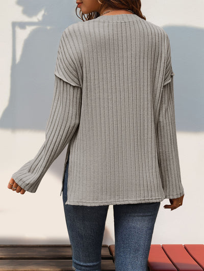 Camiseta Casual Cuello Redondo con Rayas Texturizadas - Básico Versátil para Todos - Image 11