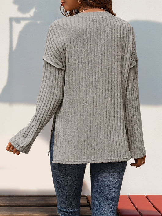 Camiseta Casual Cuello Redondo con Rayas Texturizadas - Básico Versátil para Todos - Image 11