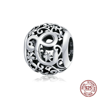 Abalorios de Plata Esterlina con 26 Letras del Alfabeto Inglés Patrón Bosque - Image 47