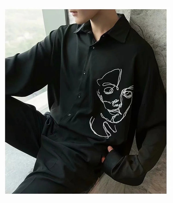 Camisa Casual Estampada de Manga Larga para Hombre - Image 10