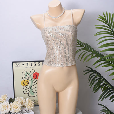 Vestido Lentejuelas Espalda Descubierta con Tirantes Ajustables - Image 10