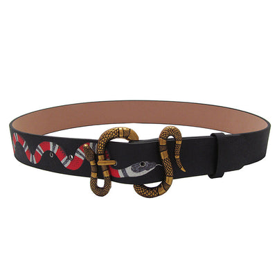Cinturón de Cuero Genuino con Hebilla de Serpiente para Hombre - Image 8