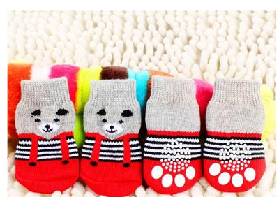 Calcetines Antiarañazos para Mascotas con Diseño de Osito