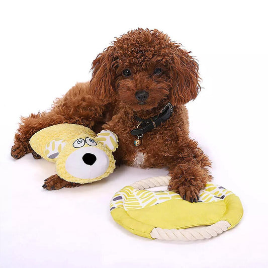 Juguete Mordedor Peluche Osito para Entrenamiento Dental de Mascotas