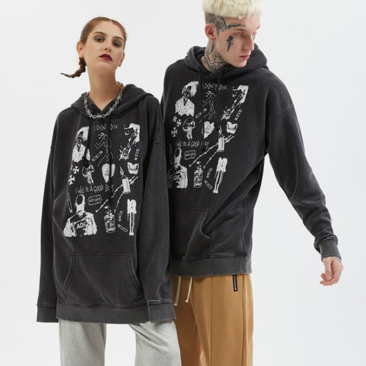 Suéter Pullover Vintage Desgastado para Hombre
