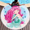 Toalla de Playa Redonda de Microfibra Sirena Rosa Infantil
