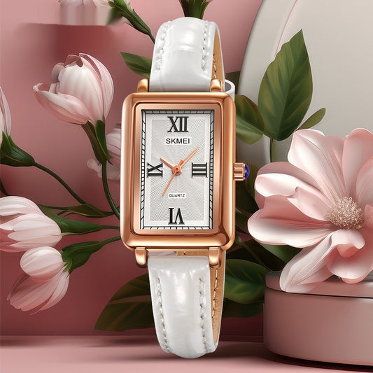 Reloj Retro Rectangular para Mujer - Resistente al Agua, Cuarzo de Precisión