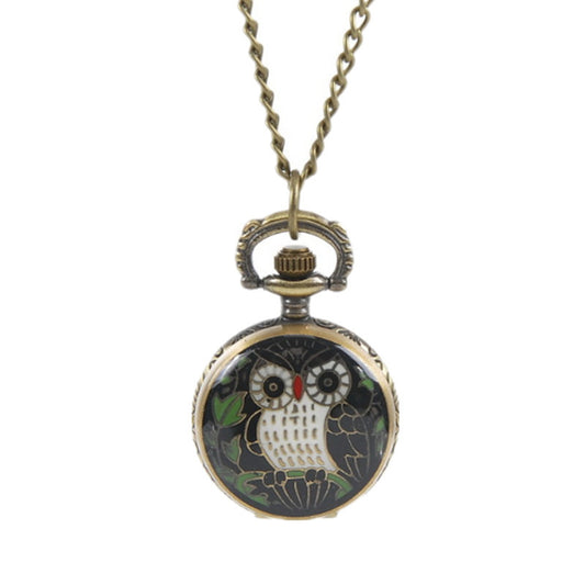 Reloj de Bolsillo Vintage Búho con Diseño Artístico Degradado